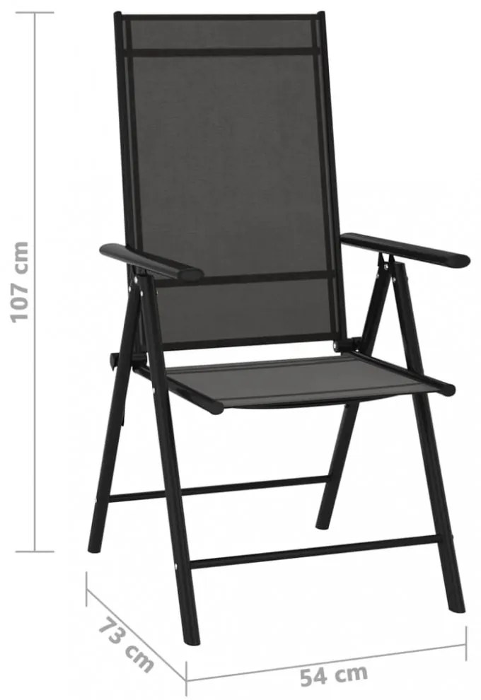 10 részes fekete-antracitszürke kerti étkezőgarnitúra