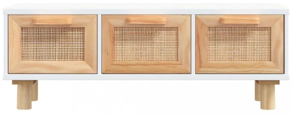 fehér szerelt fa és tömör fenyőfa dohányzóasztal 80x40x30 cm