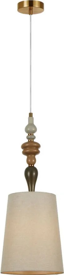 ITALUX PND-84678C-AB MOREN Ernyős Függesztett Lámpa Antik Bronz, Lazac Színű E27 IP20