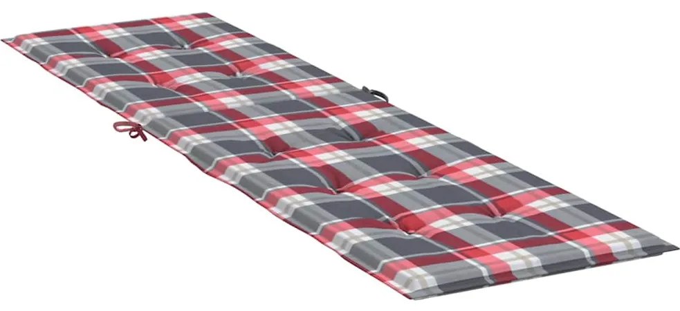 piros kockás nyugágypárna (75+105) x 50 x 4 cm