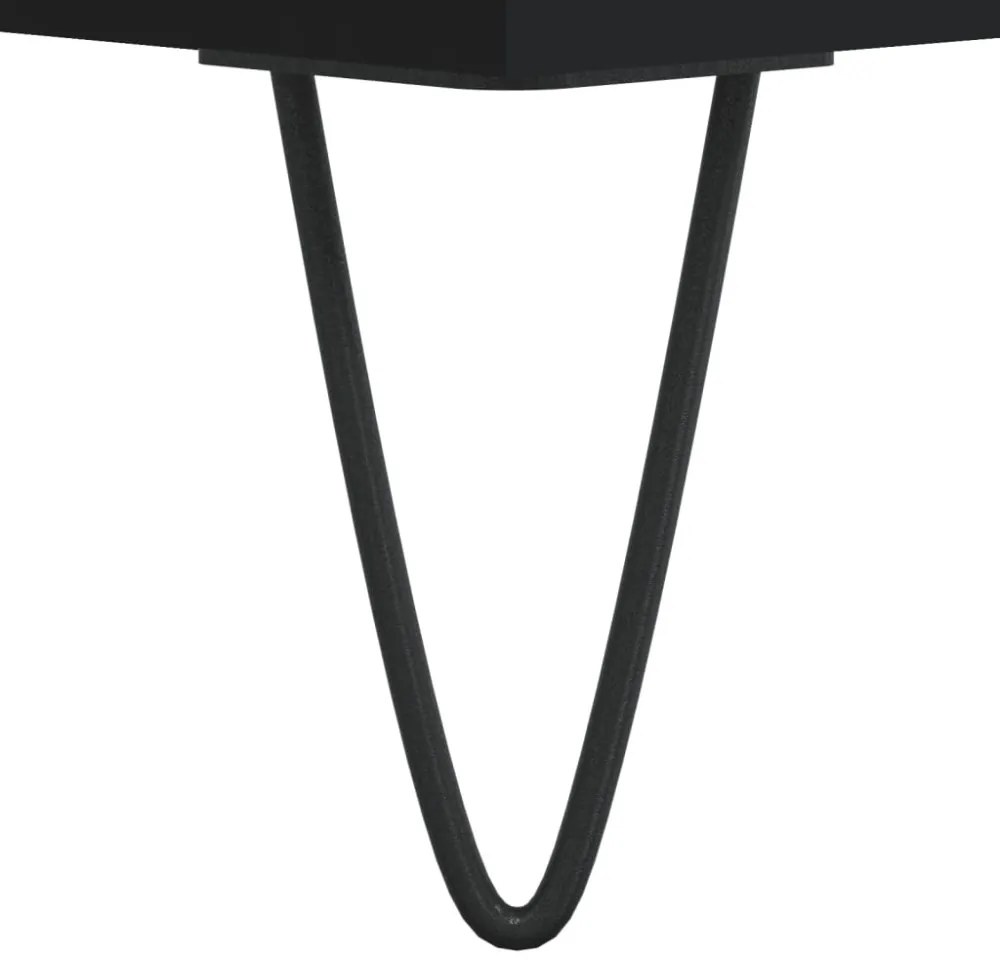 fekete szerelt fa hanglemezszekrény 100 x 38 x 48 cm