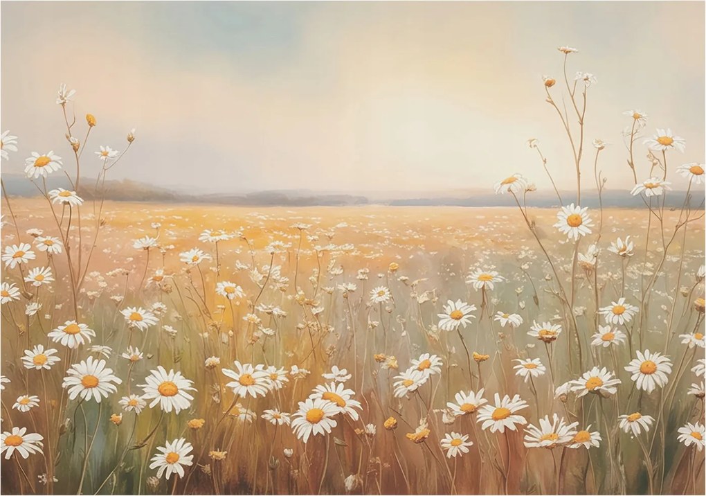 Dekoratív Fotótapéta Flizelin a Hálószobába Virágos rét 312x219 Ragasztó