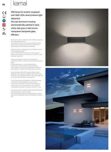 Redo 90376 - LED Kültéri fali lámpa KAMAL LED/4,4W/230V 3000K IP54 szürke