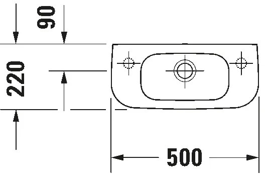 Duravit 7065000092 - Függesztett mosdó D-CODE 50x22 cm kerámia/fényes fehér