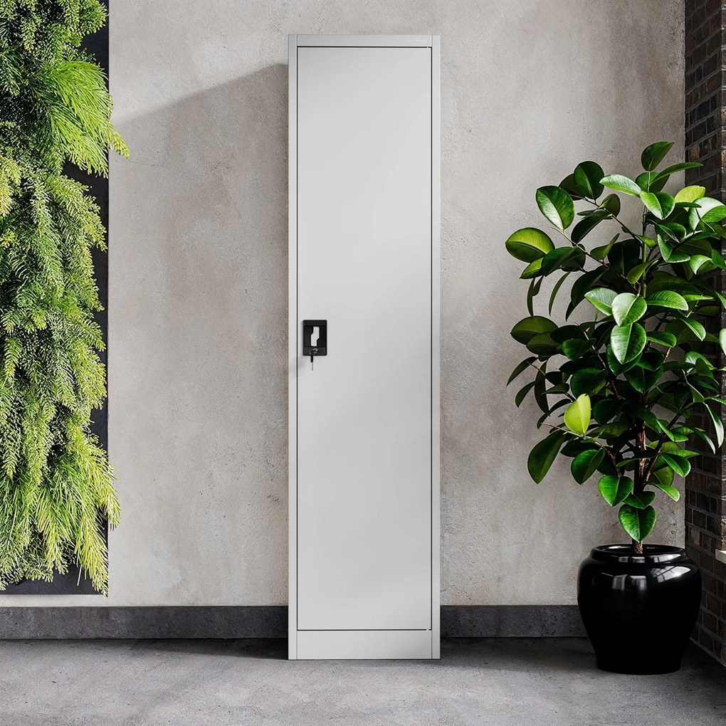 Fém iratszekrény ALEX, 450 x 1850 x 400 mm, szürke