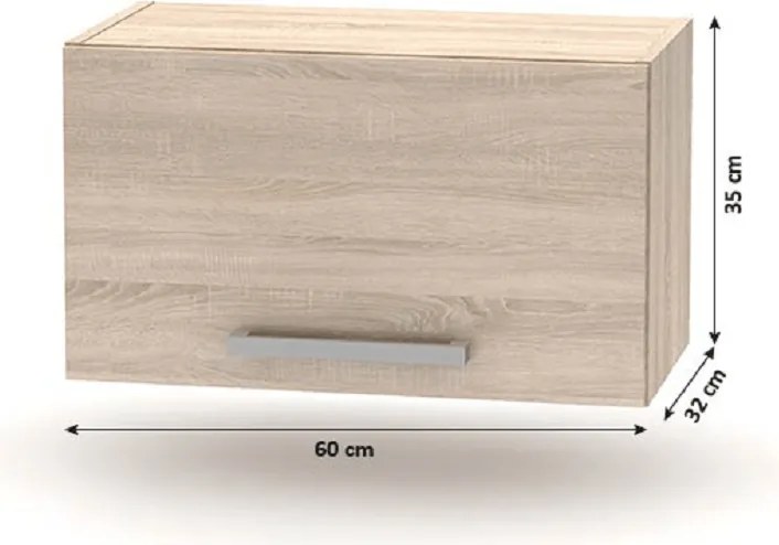 Konyhabútor 2,4 m, tölgy sonoma, NOVA PLUS