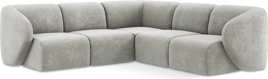 Világosszürke zsenília sarokkanapé Lani – Makamii