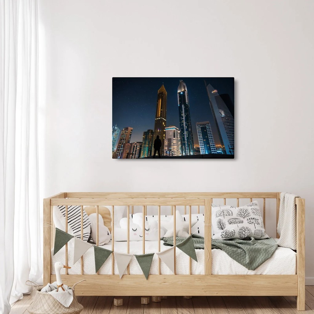 Éjszakai város képe (90x60 cm)