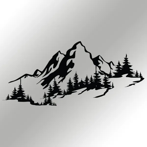 Fali dekoráció 30x67 cm hegy motívummal, fém kivitelben