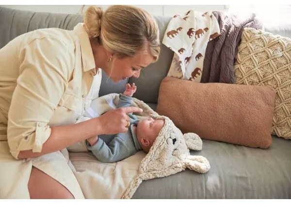 Jollein - Pelenkás takaró gyapjú Bunny 100x105 cm Nougat