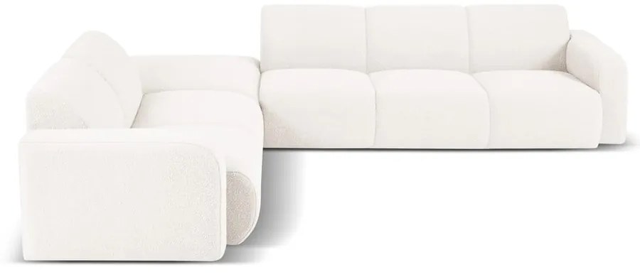 Fehér buklé sarokkanapé (bal oldali) Molino – Micadoni Home