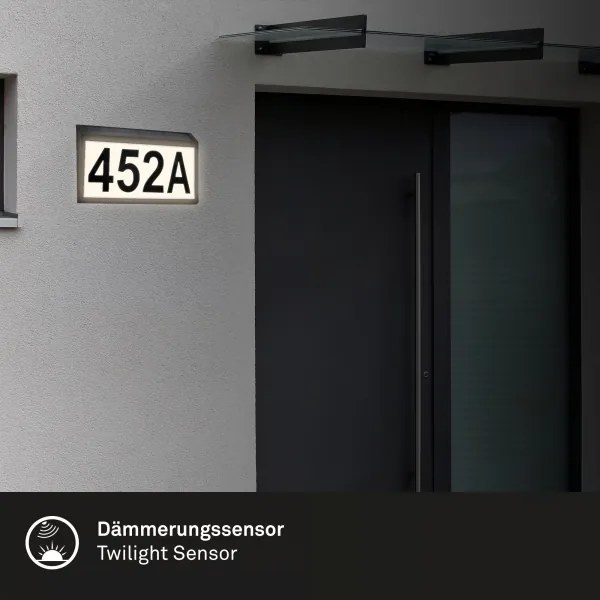 Briloner 3797015 - LED napelemes házszám LED/0,5W/1,2 IP44