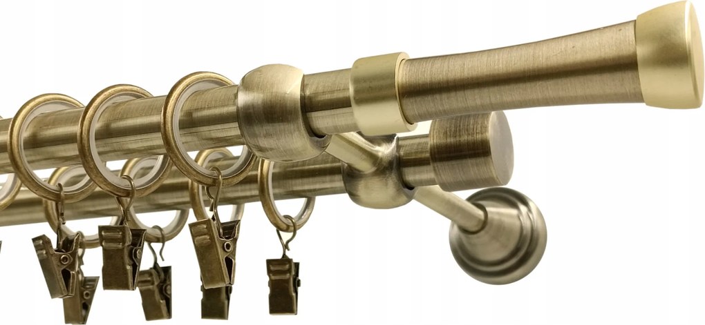 Függönykarnis dupla fém fi16 fantázia Arany Antik 360cm galvanizált