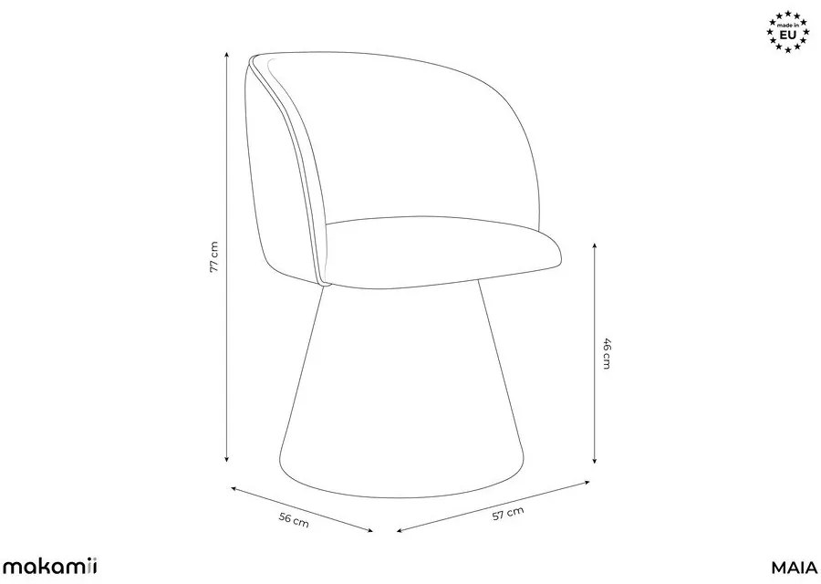 Sárga kárpitozott étkezőfotel Maia – Makamii