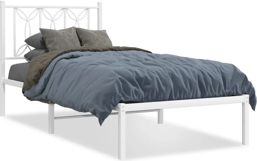 vidaXL fehér fém ágykeret fejtámlával 80x200 cm