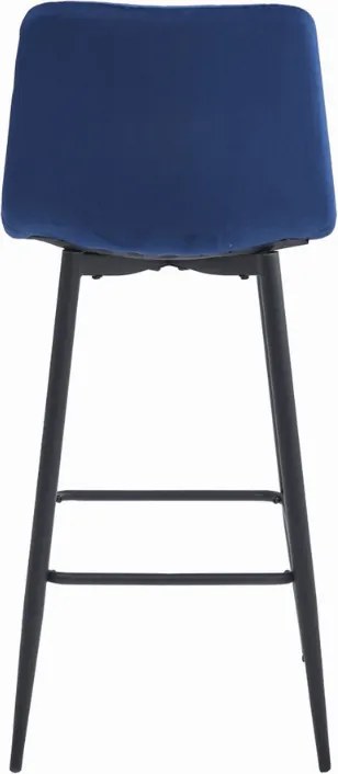 Kék POZZA VELVET bárszék fekete lábakkal