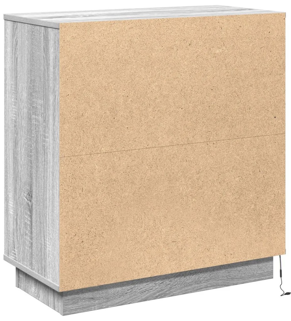 LED-es szekrény Szürke Sonoma 71x34,5x75 cm Mérnöki fa