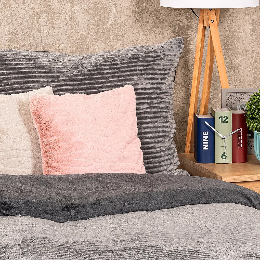 4Home mikroflanel Stripe ágyneműhuzat szürke, 140 x 200 cm, 70 x 90 cm