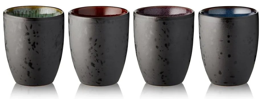 Basics Black 4 db fekete agyagkerámia termobögre, 270 ml - Bitz