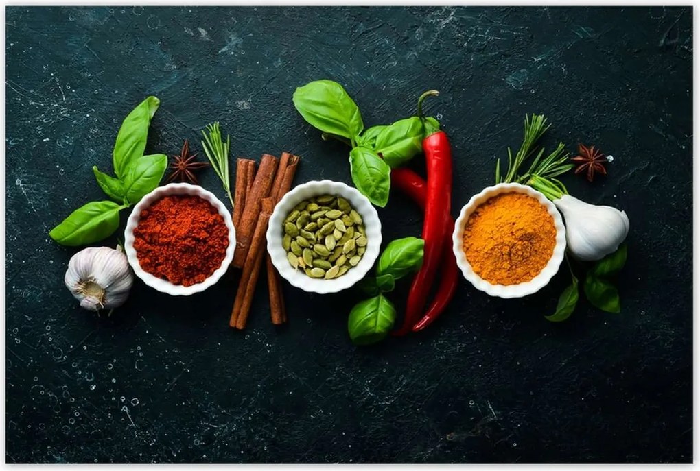 Poszterek 120x80 Egészséges konyha Fűszerek