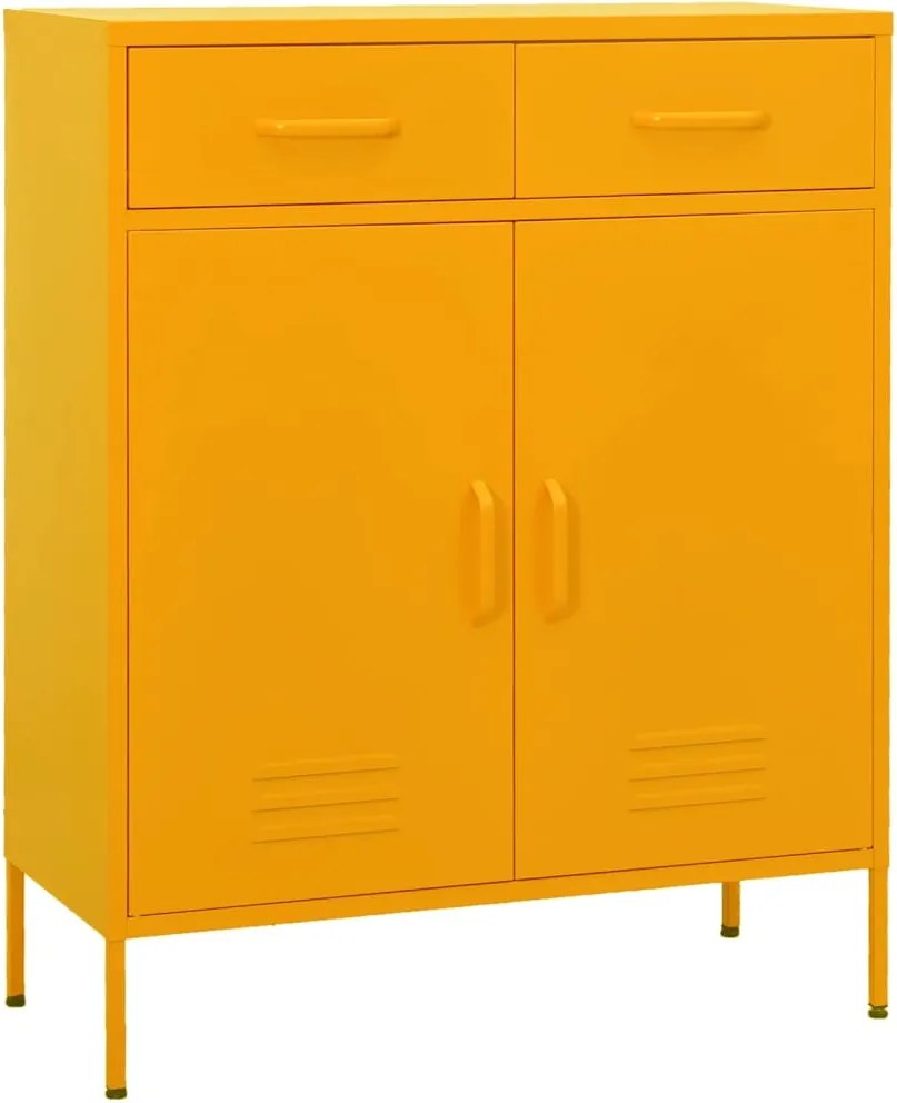 vidaXL mustársárga acél tárolószekrény 80 x 35 x 101,5 cm