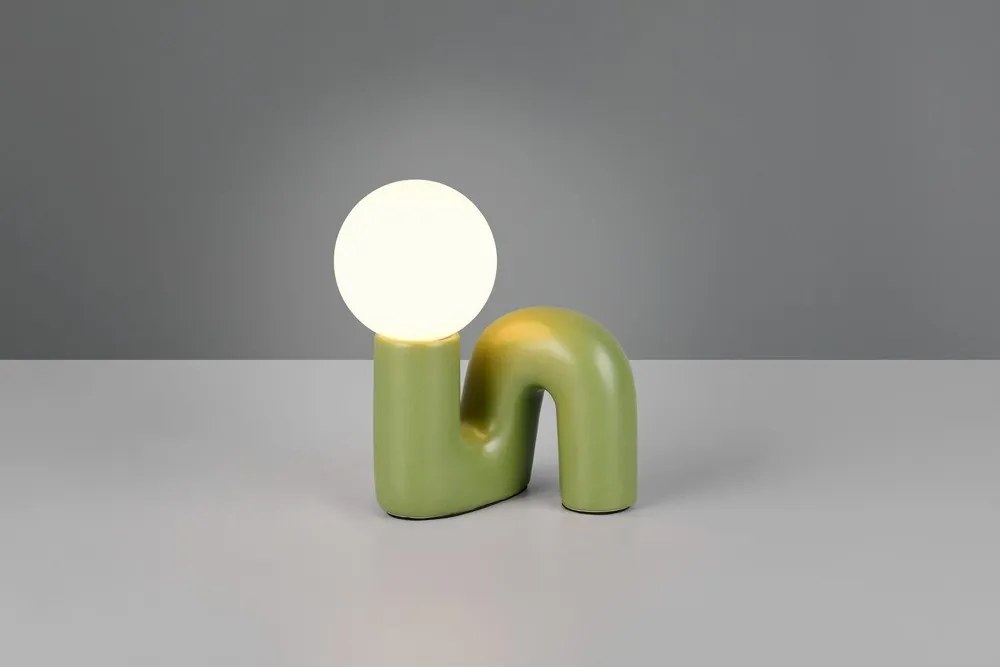 Zöld kerámia asztali lámpa (magasság 21,5 cm) Quinn – Reality