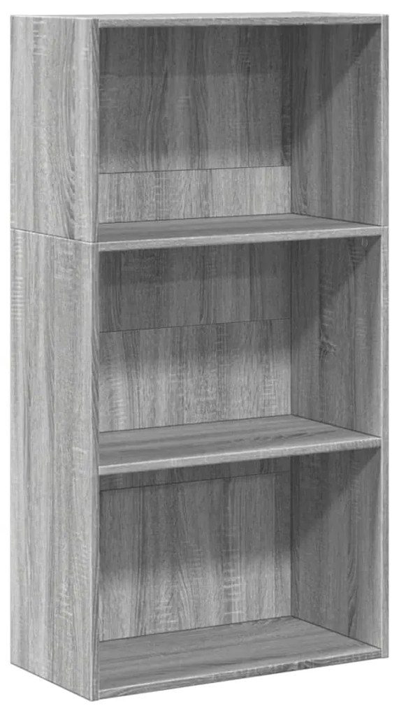 szürke sonoma színű szerelt fa könyvespolc 60 x 30 x 114 cm