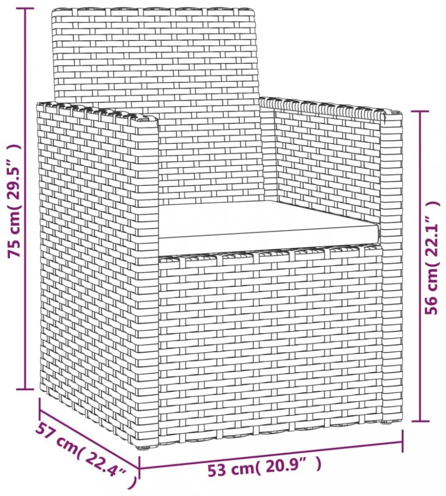 4 részes fekete polyrattan kültéri ülőgarnitúra párnákkal