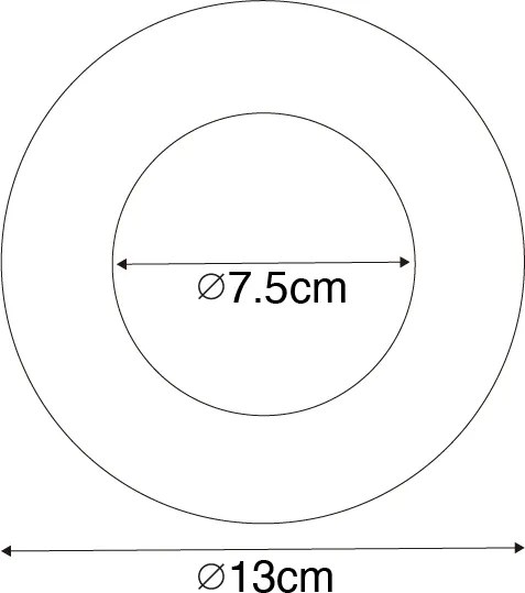 6 db-os fekete távtartó gyűrű készlet beépíthető spotlámpákhoz 7,5 - 13 cm - Spacer
