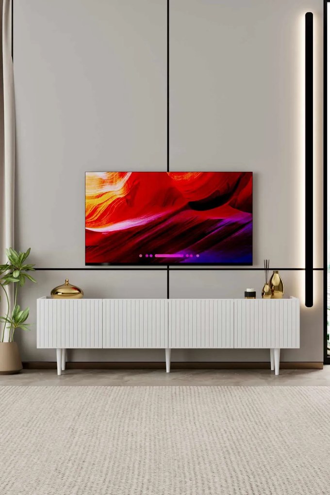 Capella TV-állvány, fehér, 180 cm