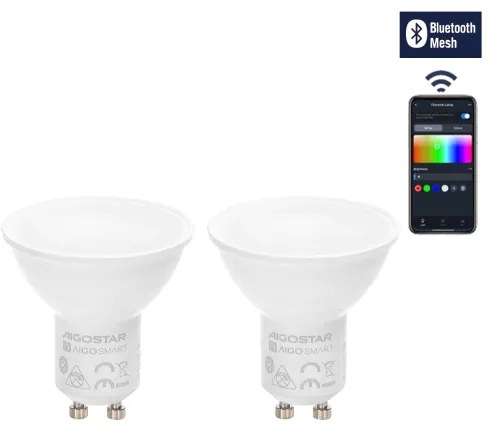 SZETT 2x LED RGBW dimmelhető izzó MESH Smart GU10/6,5W/230V 2700-6500K - Aigostar
