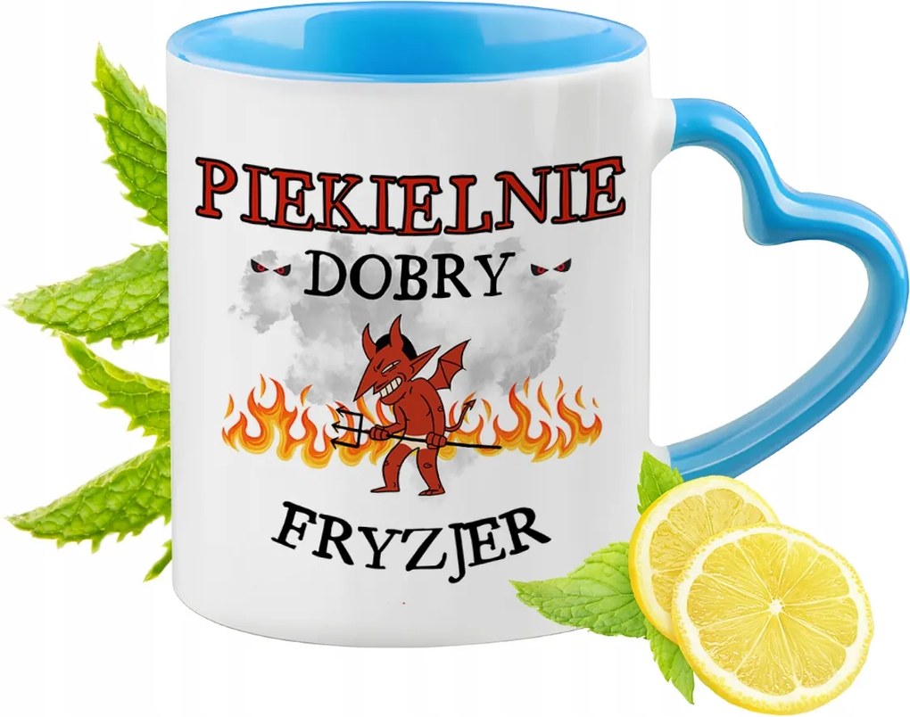 Fodrásznak Kék Bögre Szív Alakú Füllel Ajándék