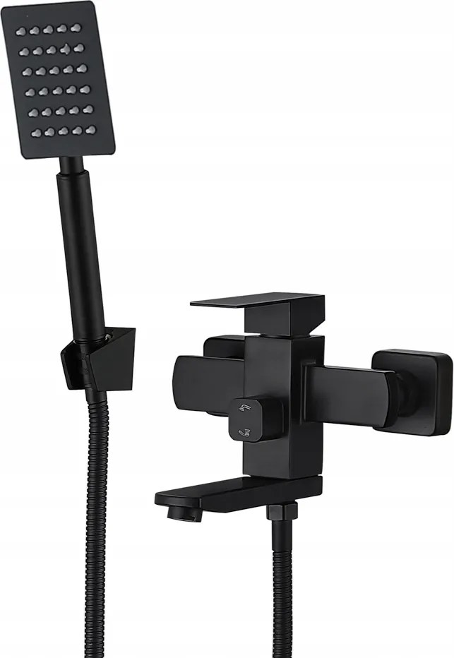 Wezer PRO3-02-FEKETE Kádtöltő csaptelep zuhanyszettel