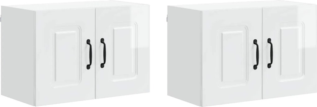 vidaXL Konyhaszekrény Kalmar 2 pcs Magas Fényű Fehér 60 x 31 x 40 cm