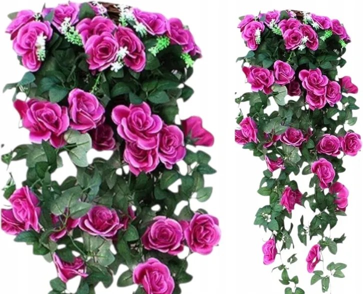 Virágzó Rózsa Művirág Lógó Girland 90 cm