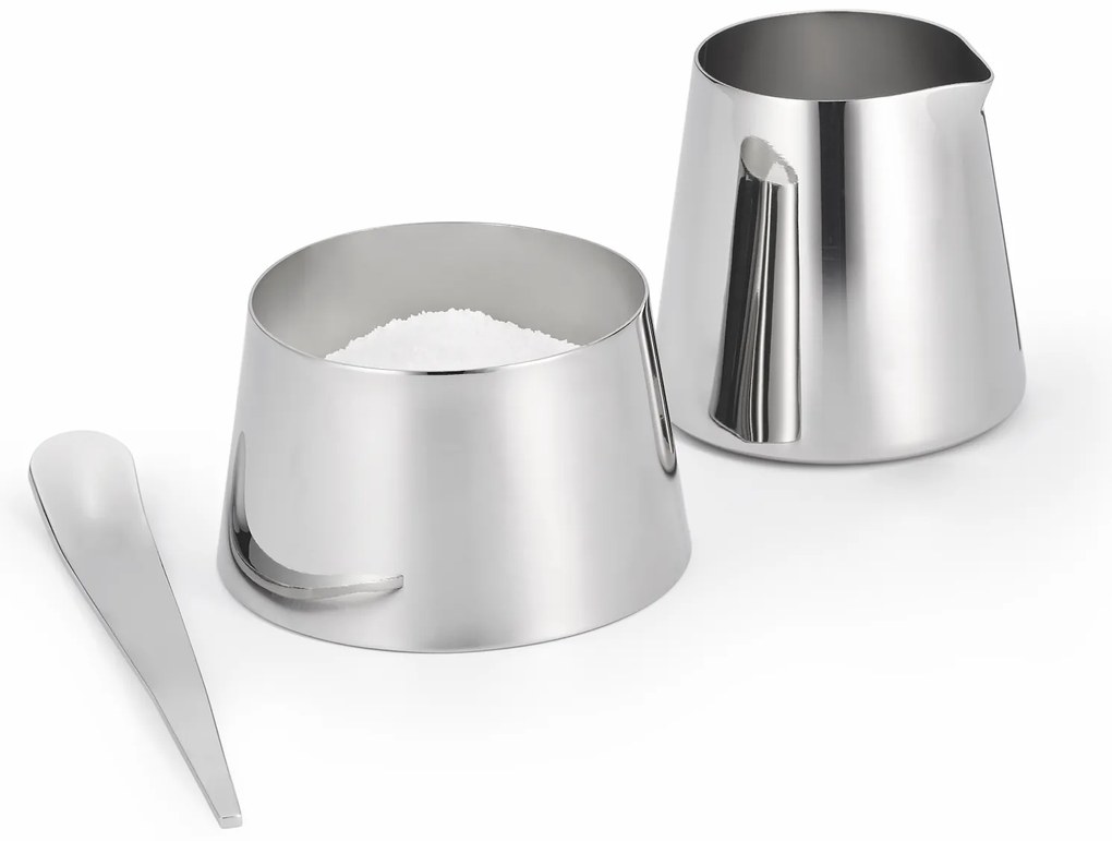 Tej- és cukortartó, kiskanállal - 2in1 - rozsdamentes acélból - Philippi