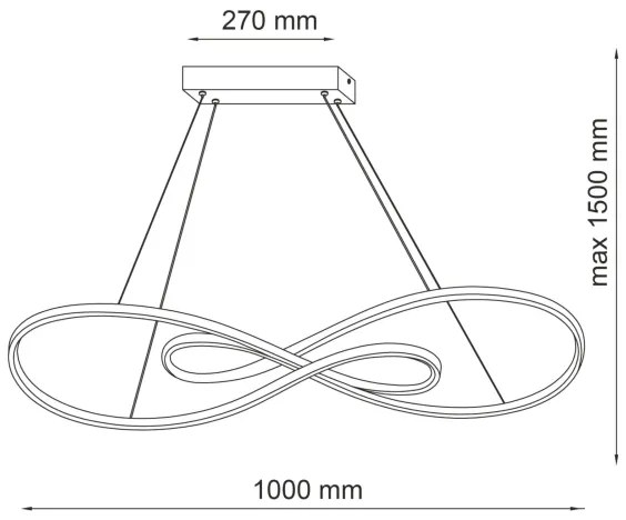 LED Csillár zsinóron ZUMBA LED/50W/230V arany