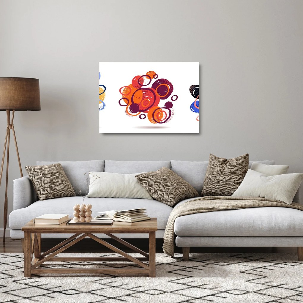 Színes körök képe (üvegen) (70x50 cm)