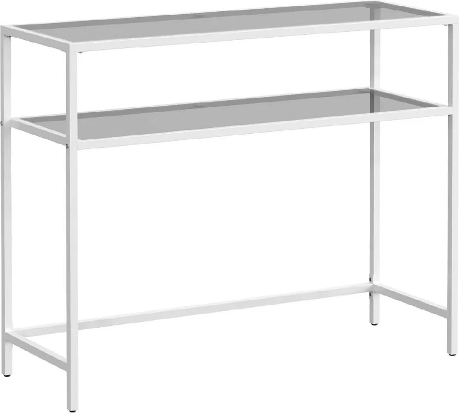 Üveg komód, fehér, 90 cm