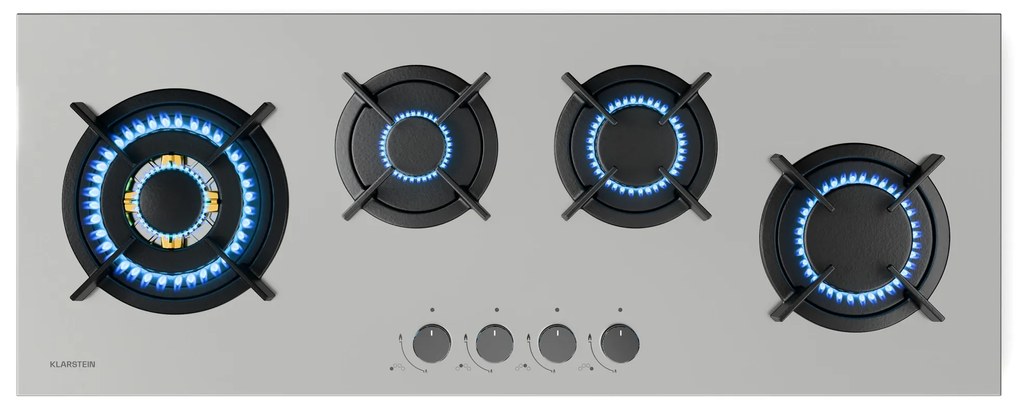 Klarstein Goldflame 4 Slim gáz főzőlap, 4 égő, folyékony vagy földgázhoz, elektromos gyújtás