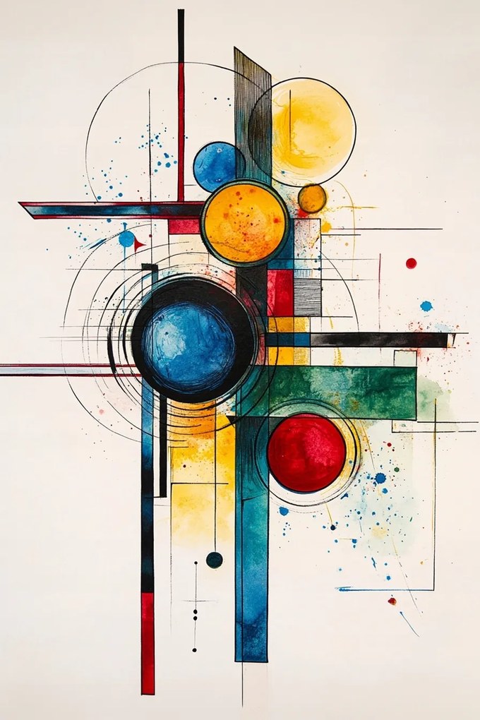 Vászonkép Canvas Grafika Absztrakt Geometria Kompozíció 80x120