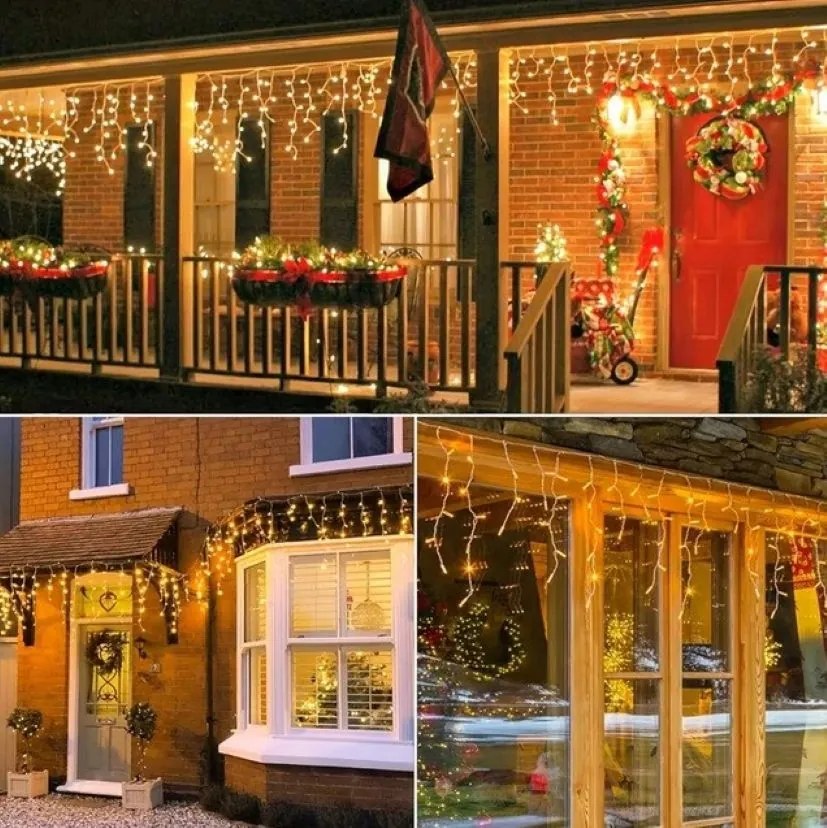 Kültéri jégcsap Led lámpa 500 db meleg hideg fényű függöny 15m