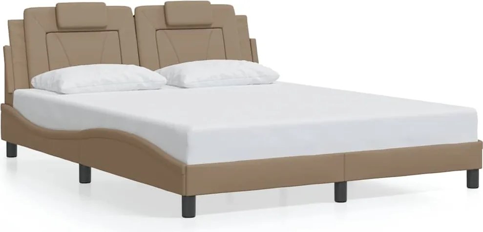 vidaXL cappuccino színű műbőr ágykeret Viana matrac nélkül 160x200 cm