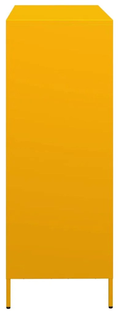 mustársárga acél tálalószekrény 101,5 x 39 x 103,5 cm