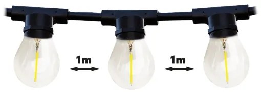Kültéri dekoratív lánc MIMOSA 10xE27/1,3W/230V IP44 10 m