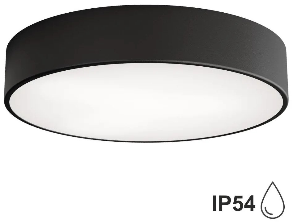 Temar Fürdőszobai mennyezeti lámpa CLEO 3xE27/24W/230V á. 40 cm fekete IP54 TM0034