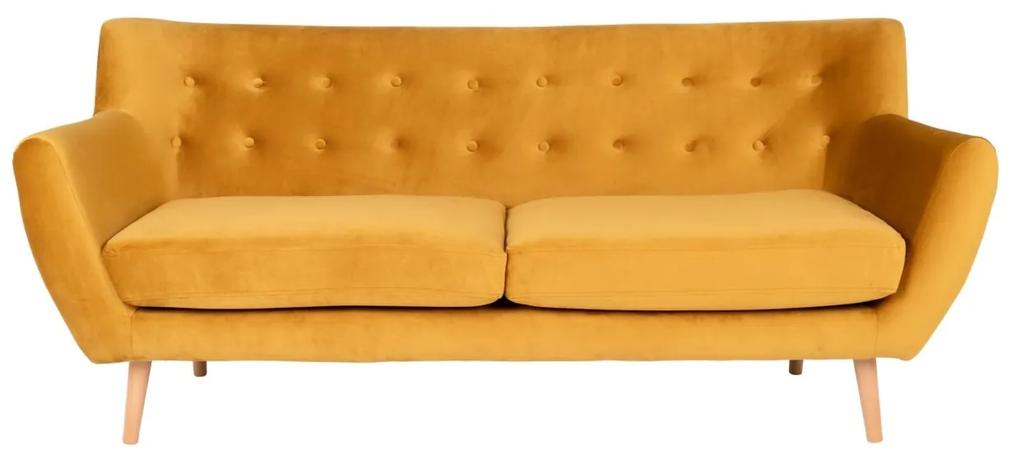MONTE sárga bársony kanapé