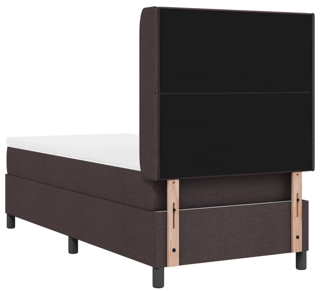 Boxspring Ágy Matrac Vékony Barna 90x200 cm Szövet