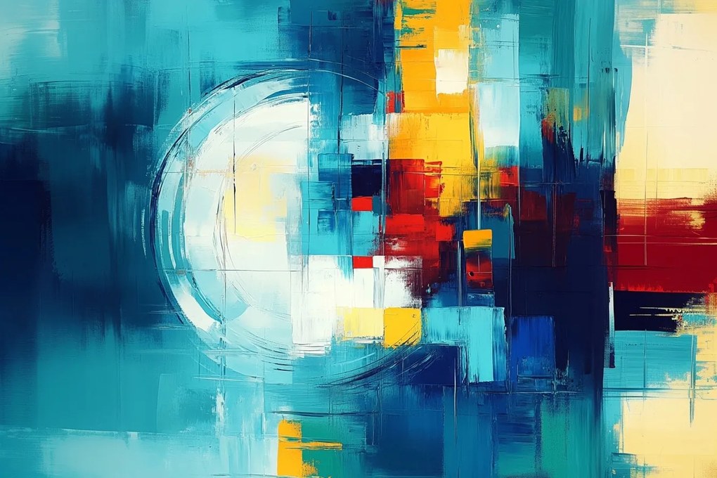 Vászonkép Canvas Absztrakt Geometria Kompozíció Kör Színes 120x80