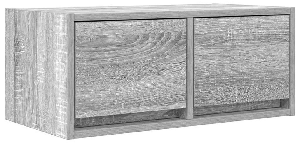 2 db szürke sonoma szerelt fa fali TV-szekrény 60x31x25,5 cm
